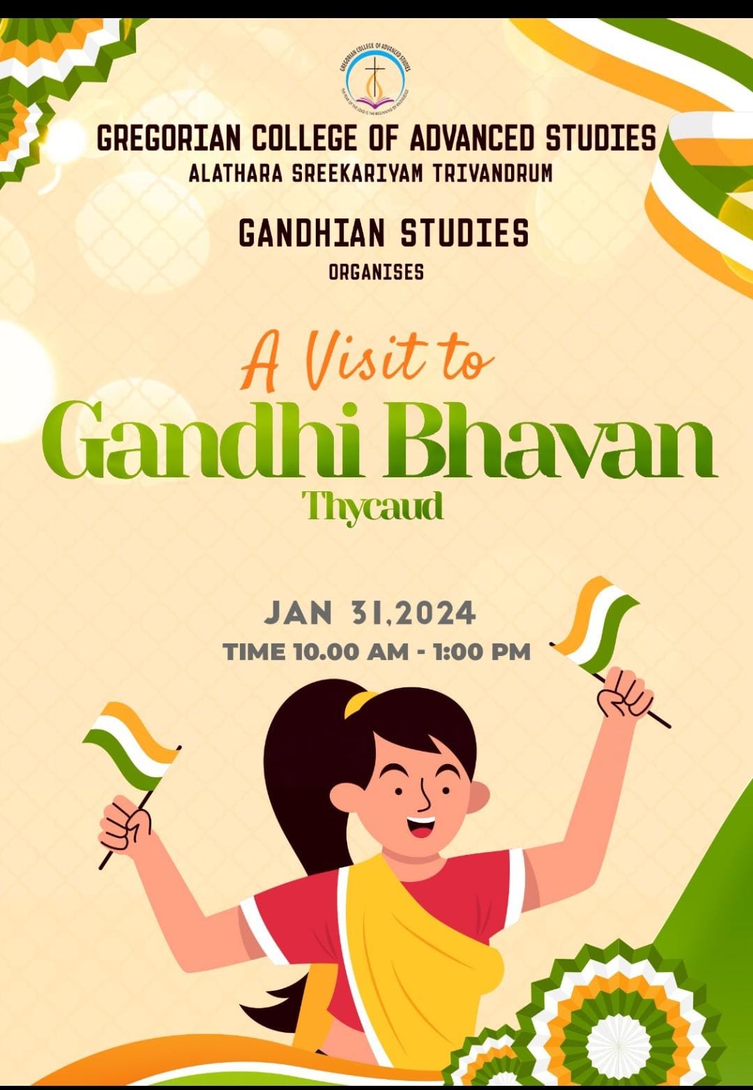 Gandhian Studies Club, GCAS organized a visit to Gandhi Bhavan, Thycaud